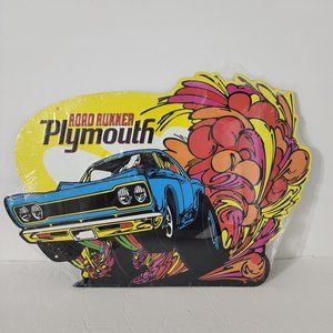 Man Cave Metal Tin Sign Wall Decor Road Runner Plymouth Car Mechanic Shop NWT